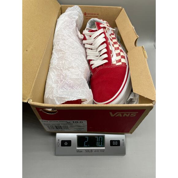 Vans Men’s Old Skool OTW Suede Red & White Checkered Skater Sneakers 10 0 - Picture 4 of 11